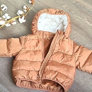 H&M Cozy Tan Baby Puffer Jacket coat 9-12 months